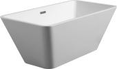 Acrylic Freestanding Bathtub Contemporary Soaking White Tub with Brushed Nickel Overflow and Drain, cUPC Certified - 59*29.52 23A01-60