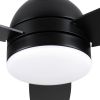Yamiyu Modern 48 in. Indoor Matte Black Downrod Smart Ceiling Fan with Integrated LED, Work with Alexa and Google Assistant