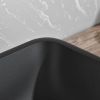 13.0" L -18.13" W -4" H Matte Shell Glass Rectangular Vessel Bathroom Sink in Black with Matte Black Faucet and Pop-Up Drain in Matte Black