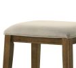 Sasha 17" Walnut Counter Height Stool with Upholstered Seat