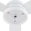 Yamiyu Modern 48 in. Indoor Matte White Downrod Smart Ceiling Fan with Integrated LED, Work with Alexa and Google Assistant