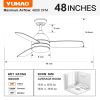 Yamiyu Modern 48 in. Indoor Matte White Downrod Smart Ceiling Fan with Integrated LED, Work with Alexa and Google Assistant