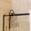 60 in. W x 74 in. H Shower Door in Matte Black with 5/16 in. (8 mm) Clear Glass