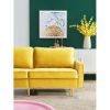 Modern Velvet fabric sofa 71" - Yellow