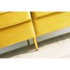 Modern Velvet fabric sofa 71" - Yellow