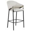 Belvedere Beige and Glossy Black Sloped Arm Bar Stools (Set of 2)
