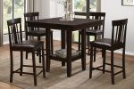 Contemporary Counter Height Table with Shelf Espresso Finish Wooden Dining Furniture 1pc Kitchen Table