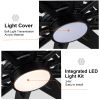 72 in. Indoor Plywood Farmhouse Black Smart Ceiling Fan with Integrated LED and Remote,Works with Alexa/Google