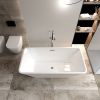 Acrylic Freestanding Bathtub Contemporary Soaking White Tub with Brushed Nickel Overflow and Drain, cUPC Certified - 59*29.52 23A01-60