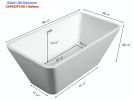 Acrylic Freestanding Bathtub Contemporary Soaking White Tub with Brushed Nickel Overflow and Drain, cUPC Certified - 59*29.52 23A01-60