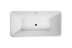 Acrylic Freestanding Bathtub Contemporary Soaking White Tub with Brushed Nickel Overflow and Drain, cUPC Certified - 59*29.52 23A01-60