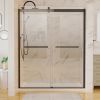 60 in. W x 74 in. H Shower Door in Matte Black with 5/16 in. (8 mm) Clear Glass