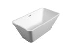 Acrylic Freestanding Bathtub Contemporary Soaking White Tub with Brushed Nickel Overflow and Drain, cUPC Certified - 59*29.52 23A01-60