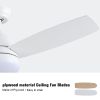 Yamiyu Modern 48 in. Indoor Matte White Downrod Smart Ceiling Fan with Integrated LED, Work with Alexa and Google Assistant