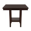 Contemporary Counter Height Table with Shelf Espresso Finish Wooden Dining Furniture 1pc Kitchen Table