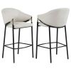 Belvedere Beige and Glossy Black Sloped Arm Bar Stools (Set of 2)