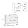 DEPOT E-SHOP Houma 4 Drawer Dresser with 2 Lower Cabinets, Drawer Chest, White